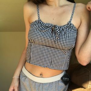 Plaid Black and White Tank